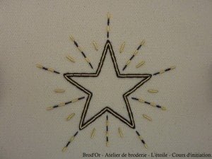 Brod'Or - Atelier de broderie - L'etoile - Cours d'initiation