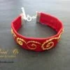 Bracelet brodé "Les spirales" coloris rouge