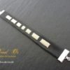 Bracelet brodé "Les rectangles" coloris noir