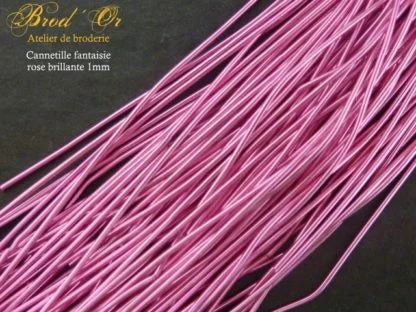 Cannetille fantaisie rose brillante 1mm