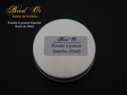 Brod'Or - Atelier de broderie - Poudre à poncer blanche - boîte 30ml